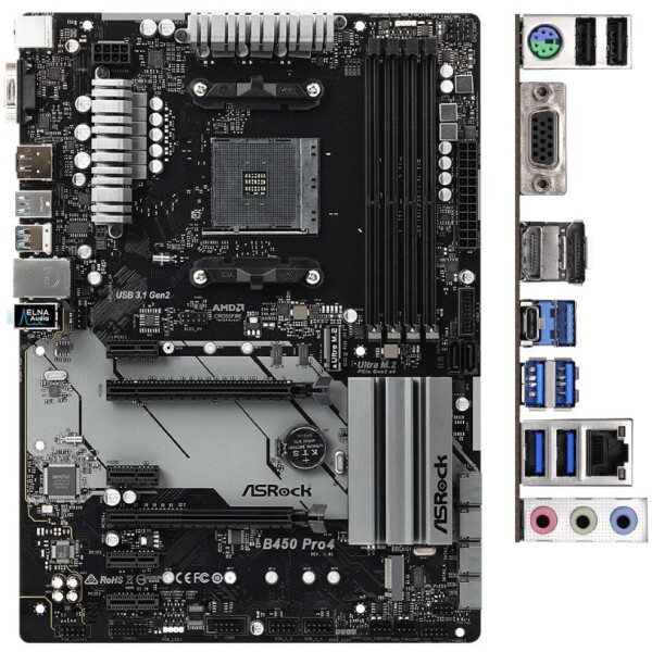 

Материнская плата ASRock B450 Pro4