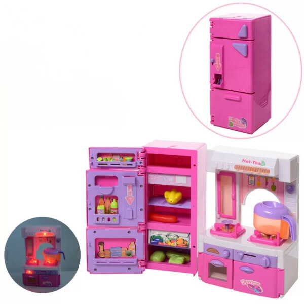 

Игровой набор кухонной мебели для куклы холодильник плита продукты (754326)