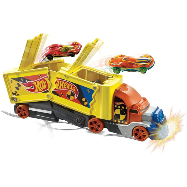 

Грузовик Автовоз Авария Безумное столкновение Hot Wheels Crashing Rig GCK39