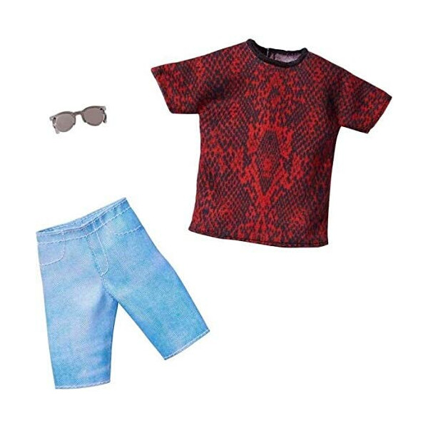 

Одежда для куклы Кена Барби Barbie Ken Red & Black Tee, Denim Shorts & Sunglasses Fashion Pack GHX50