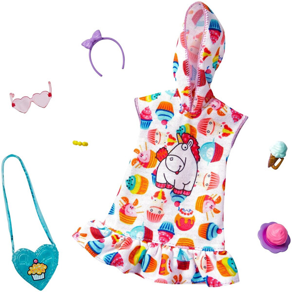 

Одежда для кукол Барби Barbie Storytelling Fashion Pack Inspired by Minions Hoodie Dress & 6 Accessories GJG38