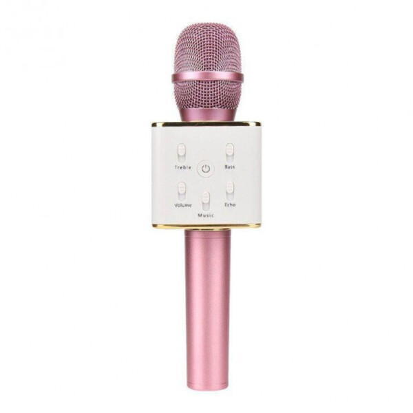 Акция на Караоке микрофон Q7 с чехлом Розовый (KM04) от Allo UA