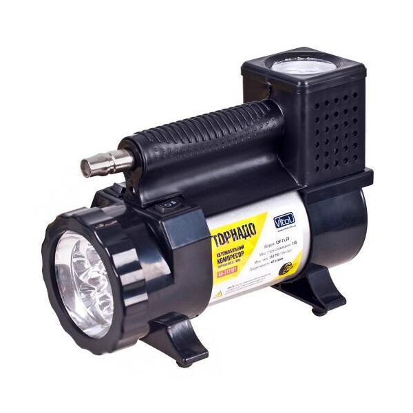 

Торнадо КА-Т12181 150psi / 15Amp / 40л / фонарь / прикур. + Переходник / шланг 3,0м