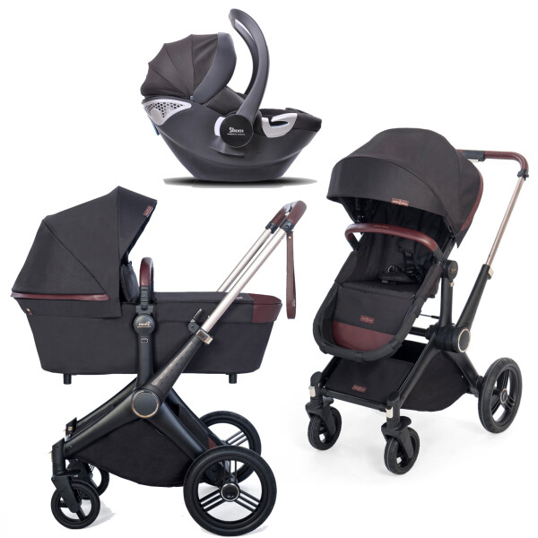 

Дизайнерская универсальная коляска 3 в 1 Shom Roberto Verino Elegance Midnight Black