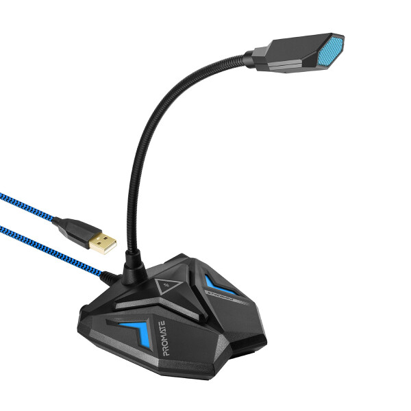 Акция на Микрофон Promate Streamer USB Blue (streamer.blue) от Allo UA