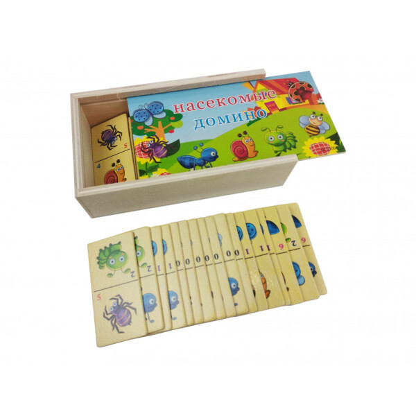 

Деревянная игрушка Домино в пенале MD 2482 (Насекомые MD 2482-7)