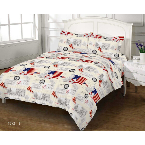 

Постельное белье Zastelli 7282-1 GOLD USA бязь евро 200х220