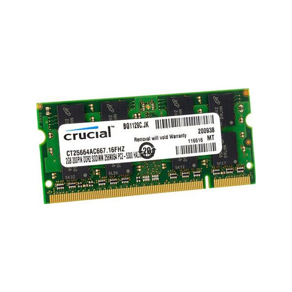 

Оперативная память Crucial 2 GB SO-DIMM DDR2 667 МГц (CT25664AC667)