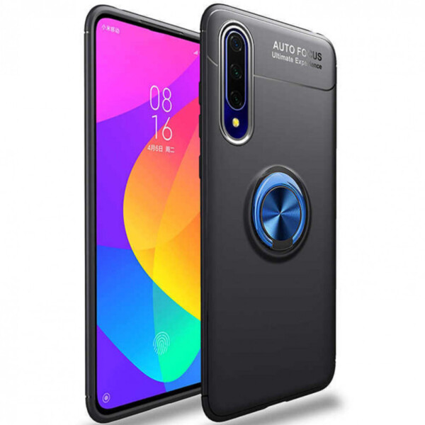 

TPU чехол Deen ColorRing под магнитный держатель (opp) для Huawei P Smart Pro Черный / Синий (71137752)