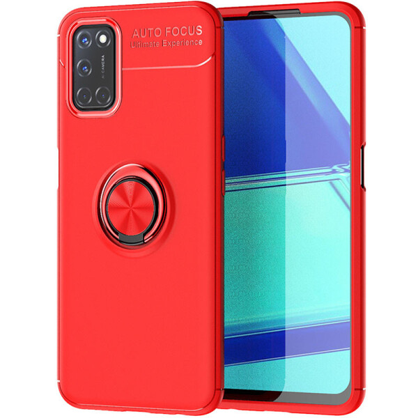 

TPU чехол Deen ColorRing под магнитный держатель (opp) для Oppo A52 Красный / Красный (141502)