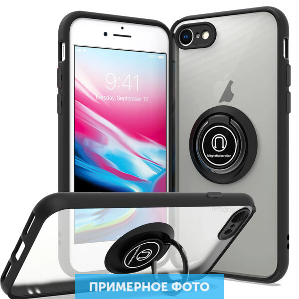 

TPU+PC чехол Deen ColorEdgingRing for Magnet для Xiaomi Redmi Note 9 Черный (138539)