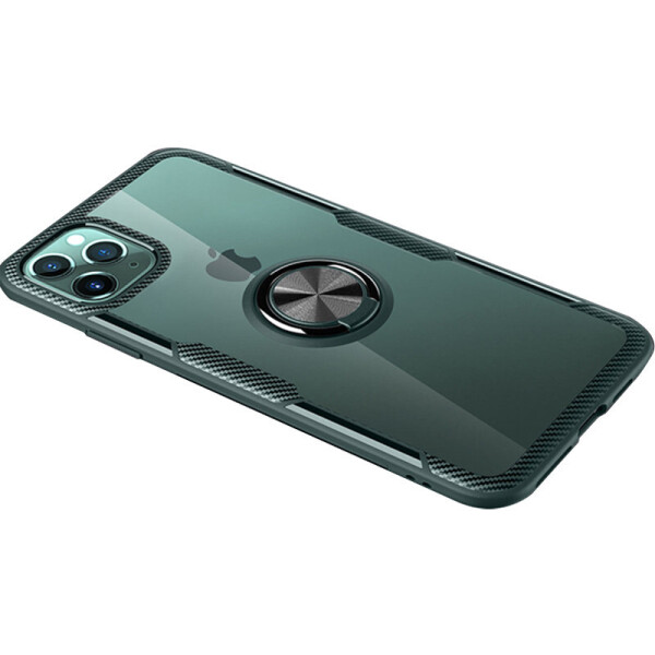 

TPU+PC чехол Deen CrystalRing for Magnet (opp) для Apple iPhone 11 Pro Max (6.5") Бесцветный / Темно-зеленый (140299)