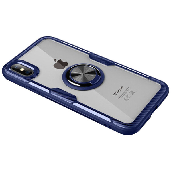 

TPU+PC чехол Deen CrystalRing for Magnet (opp) для Apple iPhone X (5.8") Бесцветный / Синий (58135708)