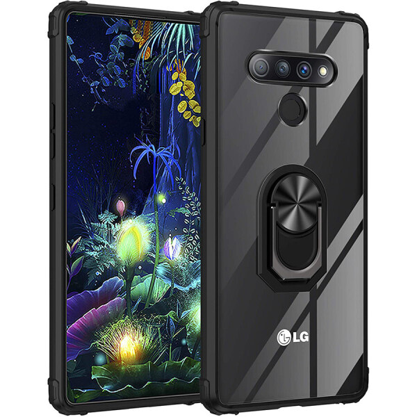 

TPU+PC чехол Deen TransparentRing for Magnet для LG Stylo 6 Черный / Черный (137197)
