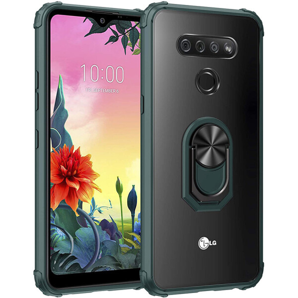 

TPU+PC чехол Deen TransparentRing for Magnet для LG Stylo 6 Черный / Серебряный (137196)