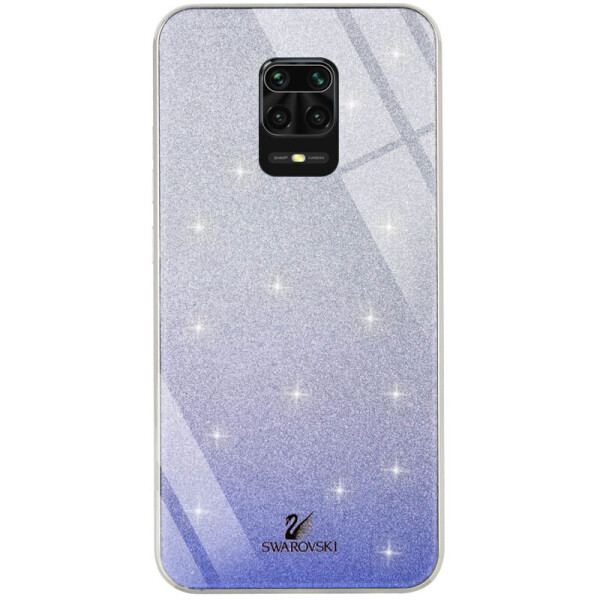 

TPU+Glass чехол Swarovski для Xiaomi Redmi Note 9 Pro Max Синий (135436)