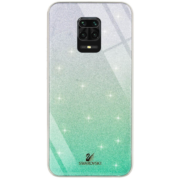 

TPU+Glass чехол Swarovski для Xiaomi Redmi Note 9 Pro Max Бирюзовый (78135432)