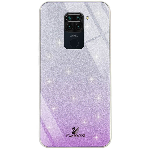 

TPU+Glass чехол Swarovski для Xiaomi Redmi Note 9 Фиолетовый (135429)