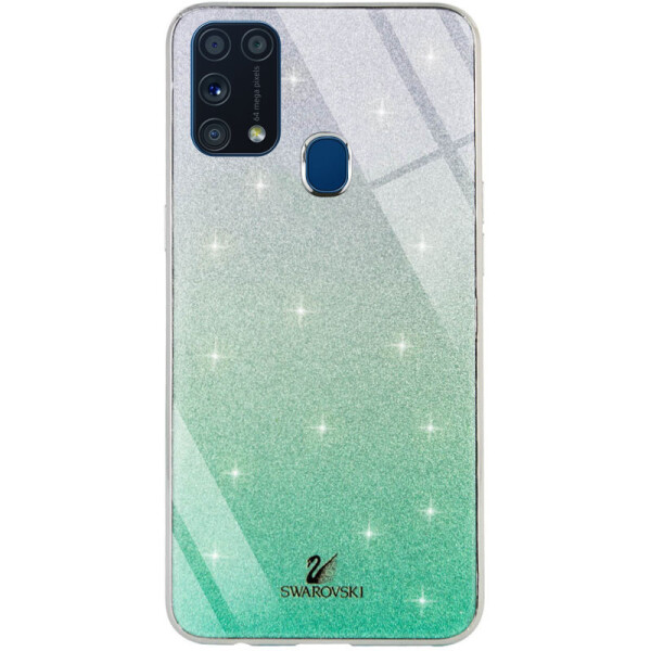 

TPU+Glass чехол Swarovski для Samsung Galaxy M31 Бирюзовый (135408)