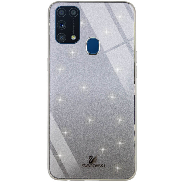 

TPU+Glass чехол Swarovski для Samsung Galaxy M31 Черный (135414)