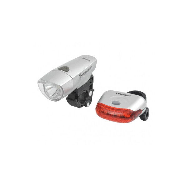 

Велофонари комплект Tiross TS-637 grey LED 1W + 5 LED AAA