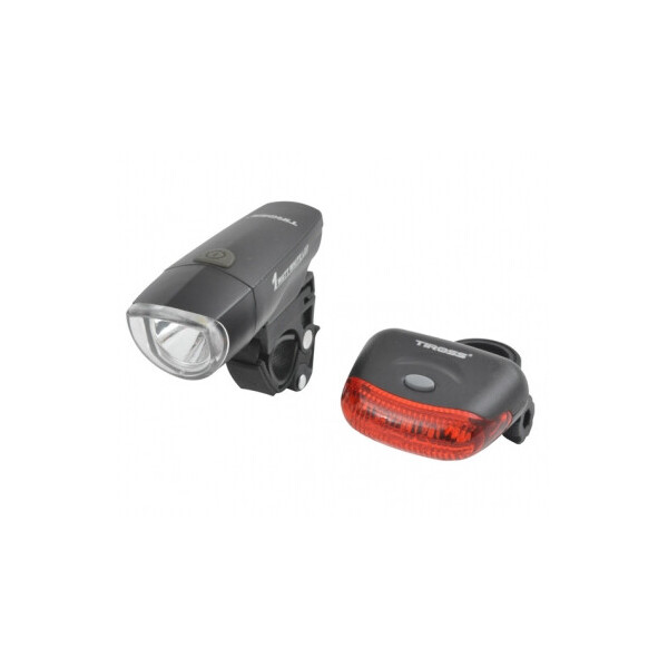 

Велофонари комплект Tiross TS-637 black LED 1W + 5 LED AAA