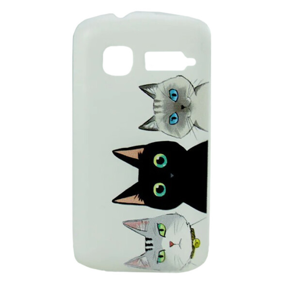 

Чехол с рисунком Printed Plastic для Alcatel One Touch POP C1 4015 / 4015D Три кота
