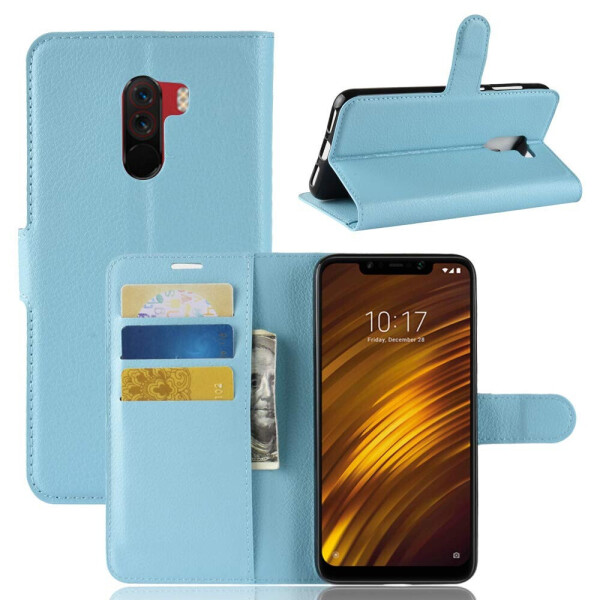 

Чехол-книжка Litchie Wallet для Xiaomi Poco F1 Голубой