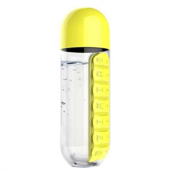 

Бутылка для воды с таблетницей Pill Vitamin Water Bottle Yellow For Арт. 123547