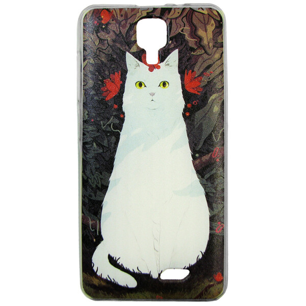 

Чехол с рисунком Printed Silicone для HomTom HT26 Кошка