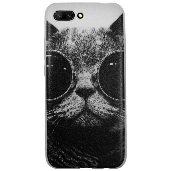 

Чехол с рисунком Printed Silicone для Honor 10 Кот в очках