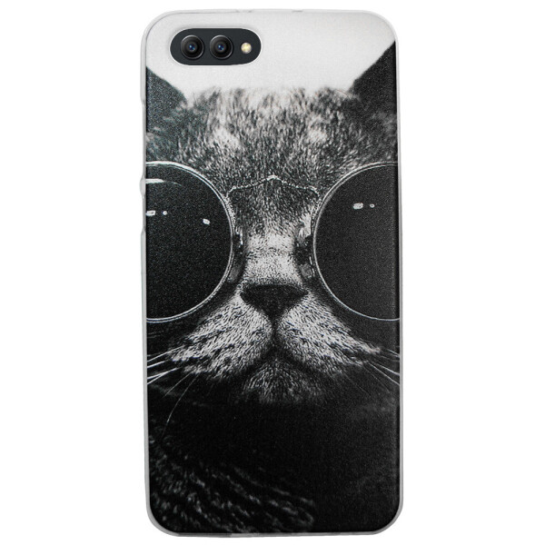 

Чехол с рисунком Printed Silicone для Honor V10 Кот в очках