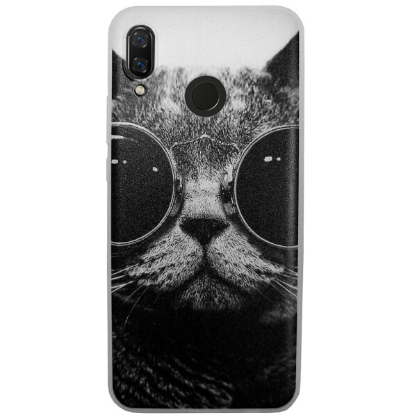 

Чехол с рисунком Printed Silicone для Huawei Nova 3 Кот в очках