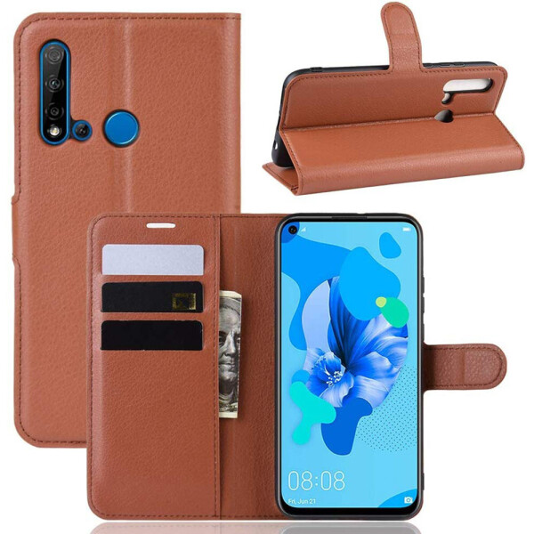 

Чехол-книжка Litchie Wallet для Huawei P20 Lite 2019 / Nova 5i Brown