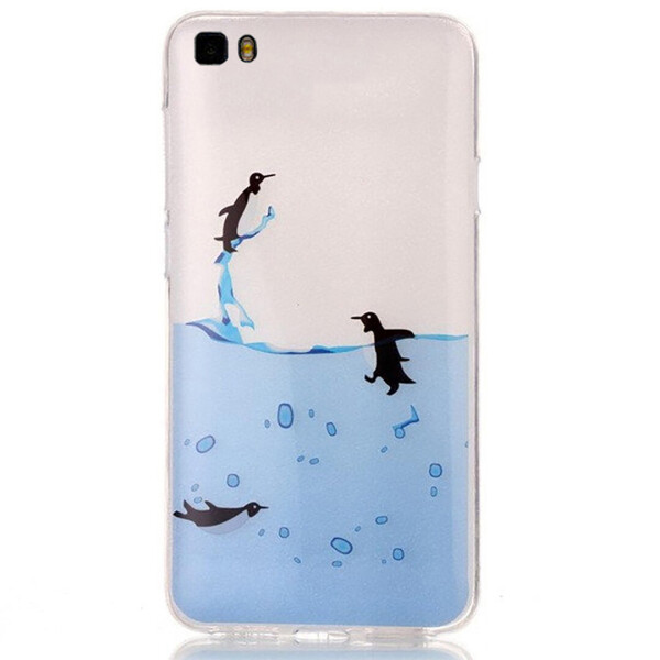 

Чехол с рисунком Printed Silicone для Huawei P8 Lite (2016) Пингвины