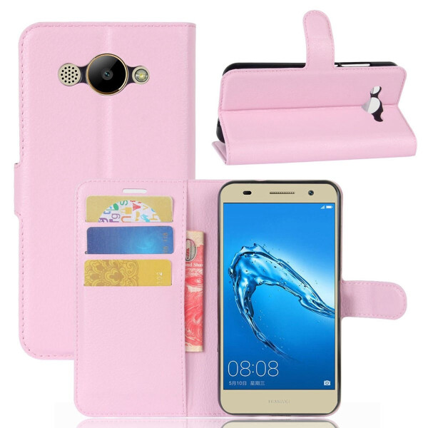 

Чехол-книжка Litchie Wallet для Huawei Y3 2017 / 2018 Светло-розовый