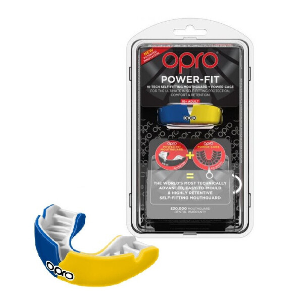 

Капа OPRO Power-Fit Hi-Tech Self-Fitting Blue/Yellow (art 002293007)