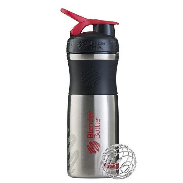 

Спортивная бутылка-шейкер BlenderBottle SportMixer Stainless Steel Red 820мл