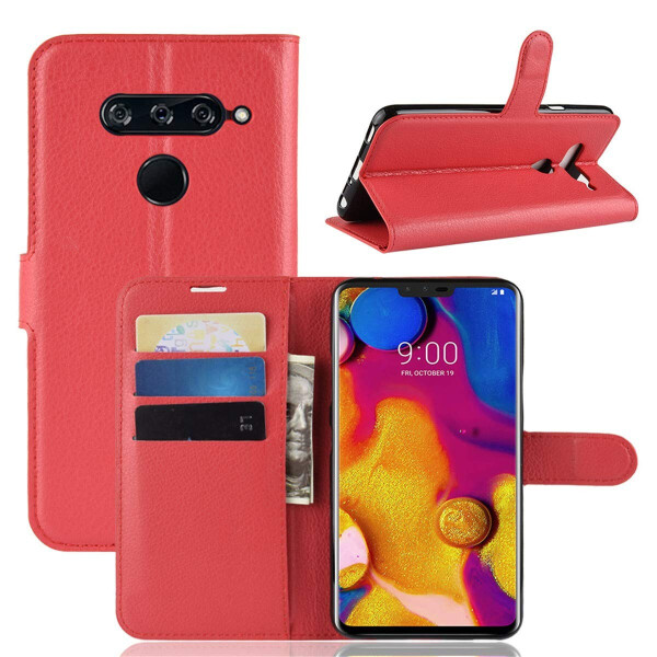 

Чехол-книжка Litchie Wallet для LG V40 ThinQ Красный