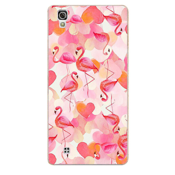 

Чехол с рисунком Printed Silicone для LG X Style K200DS Фламинго
