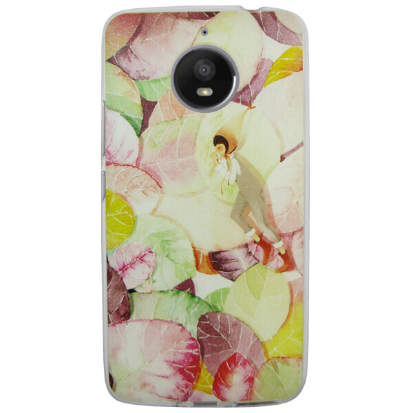 

Чехол с рисунком Printed Silicone для Motorola Moto E4 Plus XT1771 Листья