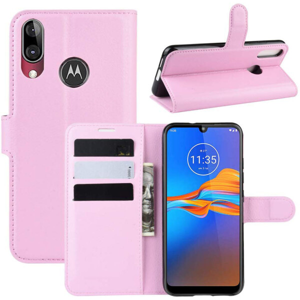 

Чехол-книжка Litchie Wallet для Motorola Moto E6 Plus Pink