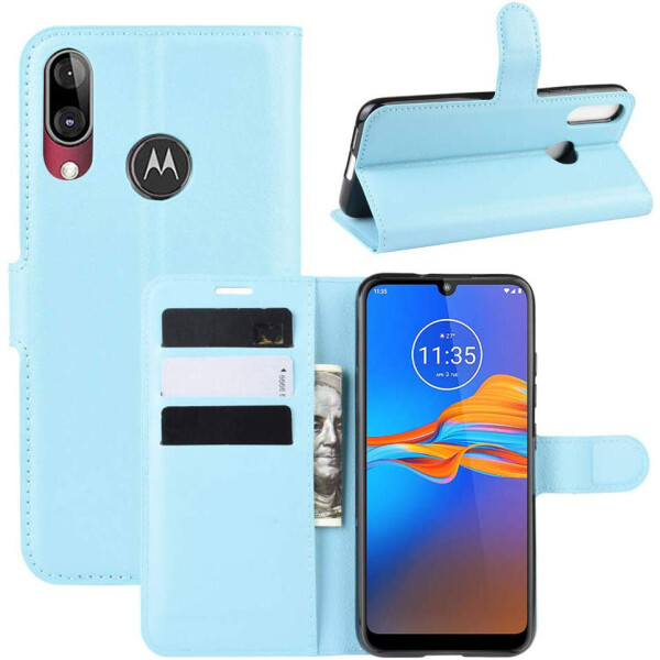 

Чехол-книжка Litchie Wallet для Motorola Moto E6 Plus Blue
