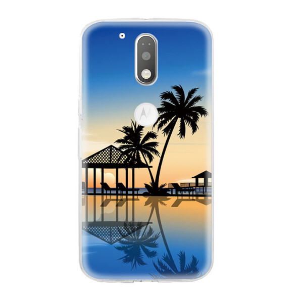 

Чехол с рисунком Printed Silicone для Motorola Moto G4 / G4 Plus Пальмы