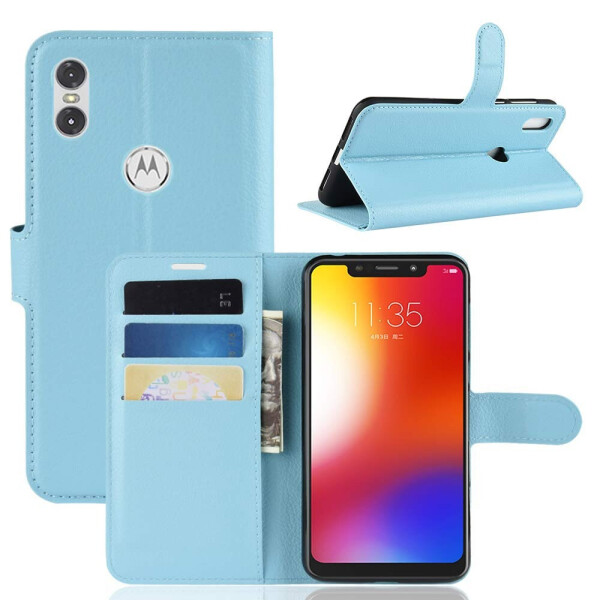 

Чехол-книжка Litchie Wallet для Motorola Moto One Power Голубой
