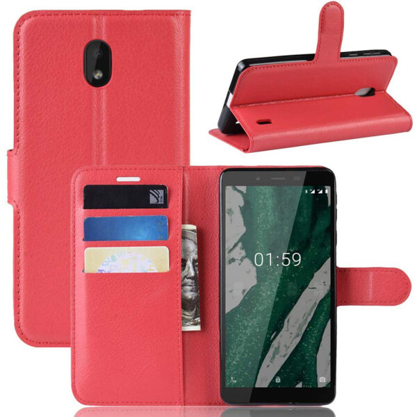 

Чехол-книжка Litchie Wallet для Nokia 1 Plus Красный