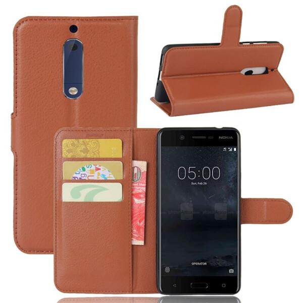 

Чехол-книжка Litchie Wallet для Nokia 5 Коричневый