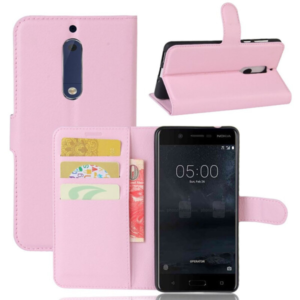 

Чехол-книжка Litchie Wallet для Nokia 5 Светло-розовый