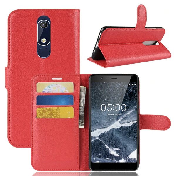 

Чехол-книжка Litchie Wallet для Nokia 5.1 Красный
