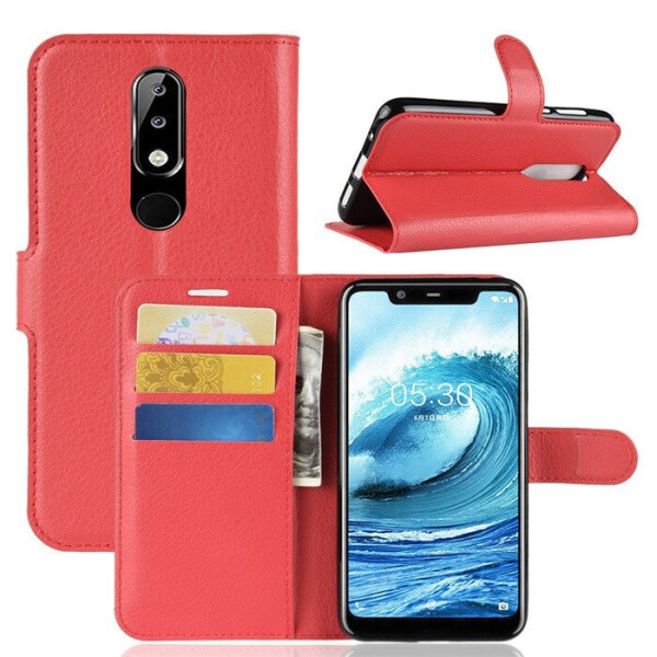 

Чехол-книжка Litchie Wallet для Nokia 5.1 Plus Красный